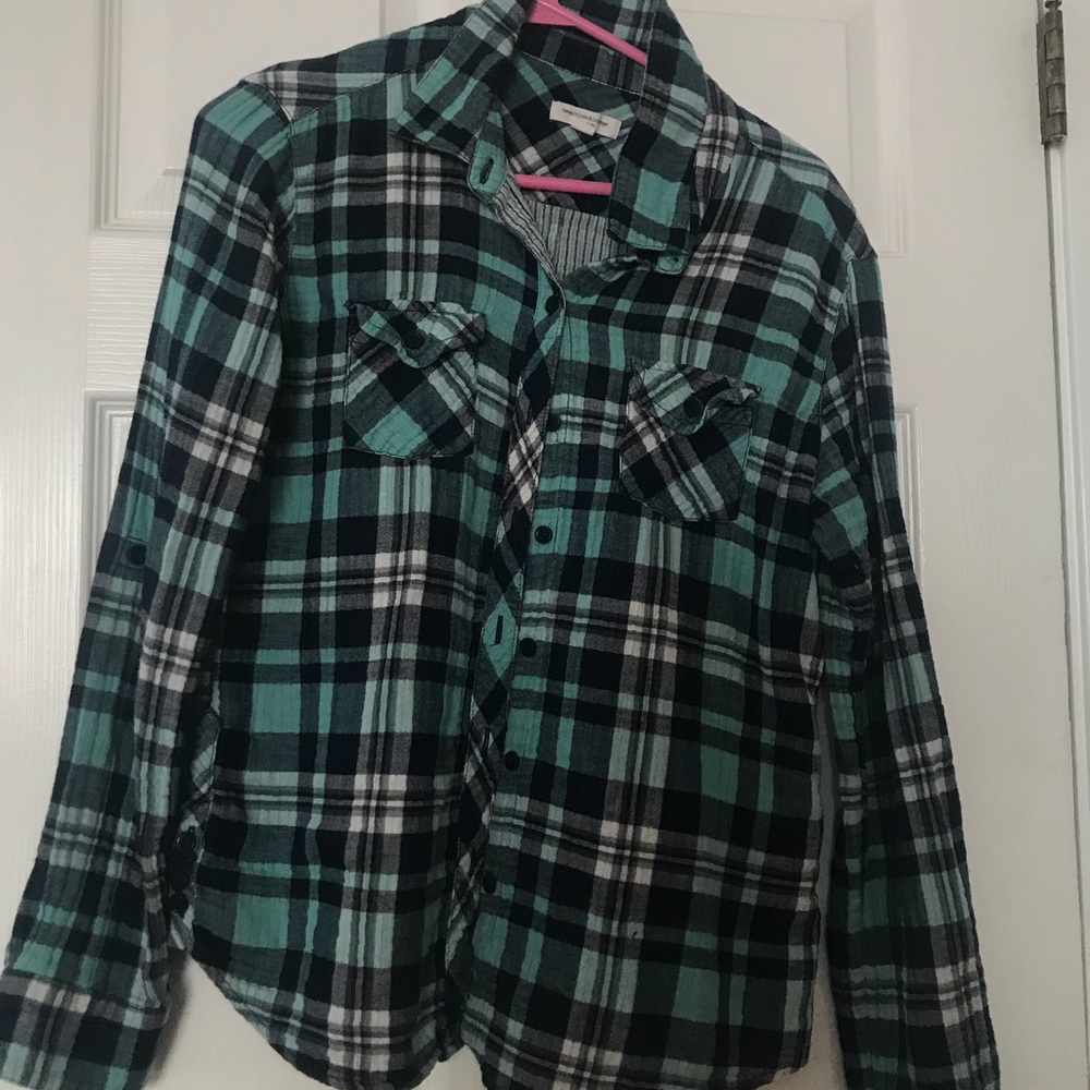 Blue Plaid Button Up